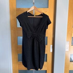 Leifsdottir Black Mini Dress with Bow Detail